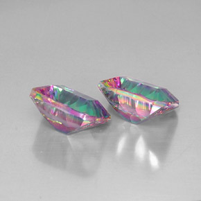 캐럿 천연 탑 레인보우 미스틱 쿼츠 보석, 에메랄드 컷, 12.1×10 mm, VVS-VS