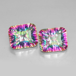 캐럿 천연 탑 레인보우 신비한 석영 보석, 에메랄드 컷, VVS