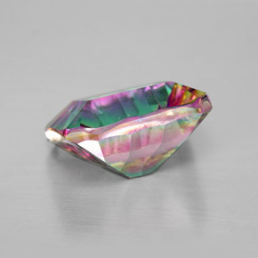 5.59캐럿 천연 탑 레인보우 미스틱 쿼츠, 에메랄드 컷, 12.2×10.1 mm, VVS