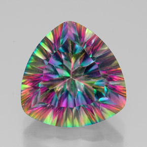 7.53캐럿 천연 탑 레인보우 미스틱 쿼츠, 트릴리언, 13.1×13 mm, VVS-VS