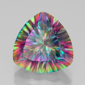 7.53캐럿 천연 탑 레인보우 미스틱 쿼츠, 트릴리언, 13.1×13 mm, VVS-VS