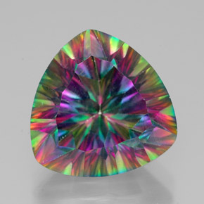 7.90캐럿 천연 탑 레인보우 미스틱 쿼츠, 트릴리언, 13.1×13 mm, VVS