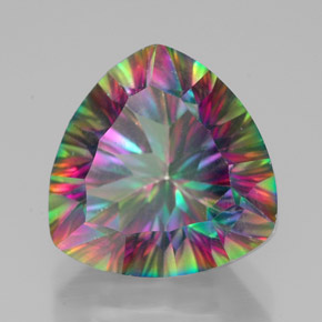 7.90캐럿 천연 탑 레인보우 미스틱 쿼츠, 트릴리언, 13.1×13 mm, VVS