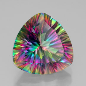 7.44캐럿 천연 탑 레인보우 미스틱 쿼츠, 트릴리언, 13×13 mm, VVS