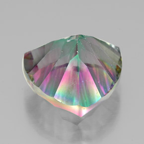 7.44캐럿 천연 탑 레인보우 미스틱 쿼츠, 트릴리언, 13×13 mm, VVS