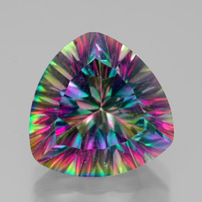 7.67캐럿 천연 탑 레인보우 미스틱 쿼츠, 트릴리언, 13×13 mm, VVS