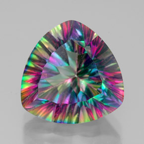 7.67캐럿 천연 탑 레인보우 미스틱 쿼츠, 트릴리언, 13×13 mm, VVS