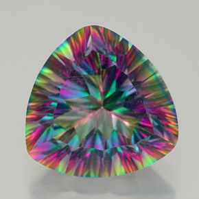 7.63캐럿 천연 탑 레인보우 미스틱 쿼츠, 트릴리언, 13×13 mm, VVS