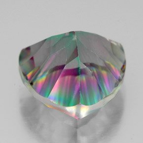 7.63캐럿 천연 탑 레인보우 미스틱 쿼츠, 트릴리언, 13×13 mm, VVS