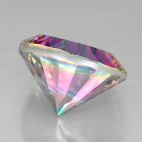 7.36캐럿 천연 탑 레인보우 미스틱 쿼츠, 라운드 컷, 13.10 mm, VVS-VS
