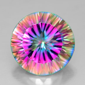 7.24캐럿 천연 탑 레인보우 미스틱 쿼츠, 라운드 컷, 13.08 mm, VVS-VS