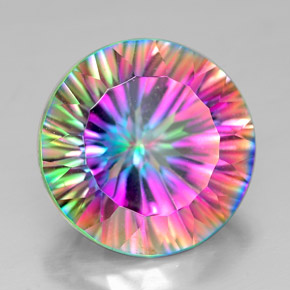 7.24캐럿 천연 탑 레인보우 미스틱 쿼츠, 라운드 컷, 13.08 mm, VVS-VS