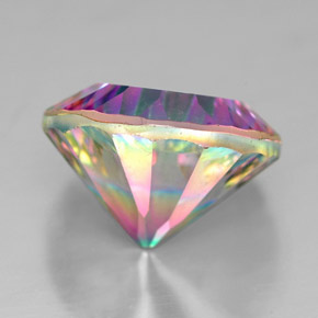 7.24캐럿 천연 탑 레인보우 미스틱 쿼츠, 라운드 컷, 13.08 mm, VVS-VS