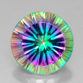 7.31캐럿 천연 탑 레인보우 미스틱 쿼츠, 라운드 컷, 13.04 mm, VVS-VS