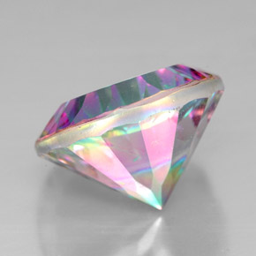7.39캐럿 천연 탑 레인보우 미스틱 쿼츠, 라운드 컷, 13.10 mm, VVS-VS