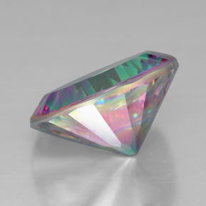 6.27캐럿 천연 탑 레인보우 미스틱 쿼츠, 라운드 컷, 13.12 mm, VVS-VS