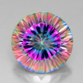 7.33캐럿 천연 탑 레인보우 미스틱 쿼츠, 라운드 컷, 13.11 mm, VVS-VS