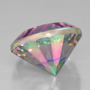 7.33캐럿 천연 탑 레인보우 미스틱 쿼츠, 라운드 컷, 13.11 mm, VVS-VS