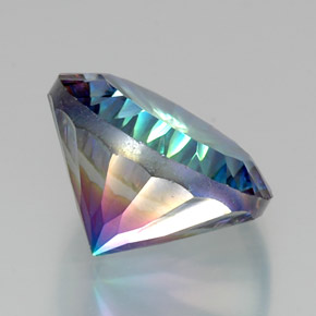 19.10캐럿 천연 탑 레인보우 미스틱 쿼츠, 라운드 컷, 18.13 mm, VVS