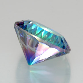 18.47캐럿 천연 탑 레인보우 미스틱 쿼츠, 라운드 컷, 18.00 mm, VVS