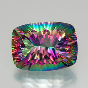 20.66캐럿 천연 탑 레인보우 신비한 석영, 쿠션 컷, VVS