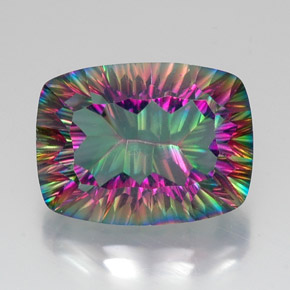 19.59캐럿 천연 탑 레인보우 신비한 석영, 쿠션 컷, VVS