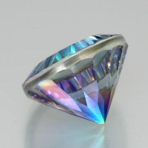 20.55캐럿 천연 탑 레인보우 미스틱 쿼츠, 라운드 컷, 18.08 mm, VVS