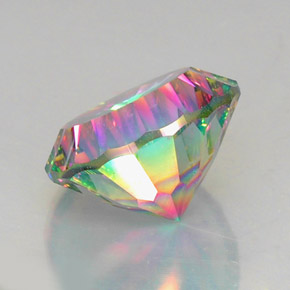 11.47캐럿 천연 탑 레인보우 미스틱 쿼츠, 라운드 컷, 15.18 mm, VVS-VS