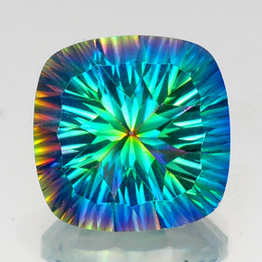 20.88캐럿 천연 탑 레인보우 미스틱 쿼츠, 쿠션 컷, 18×17.9 mm, VS