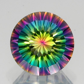 9.54캐럿 천연 탑 레인보우 신비한 석영, 라운드 컷, VVS-VS