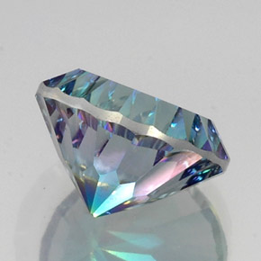 9.66캐럿 천연 탑 레인보우 미스틱 쿼츠, 라운드 컷, 14.17 mm, VS
