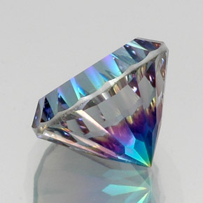 10.16캐럿 천연 탑 레인보우 미스틱 쿼츠, 라운드 컷, 14.11 mm, VVS-VS