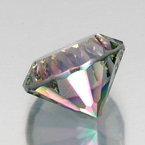 12.24캐럿 천연 탑 레인보우 신비한 석영, 라운드 컷, VVS-VS