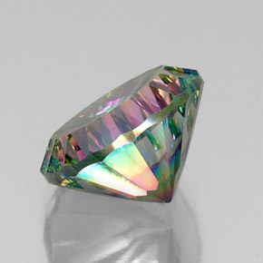 11.36캐럿 천연 탑 레인보우 미스틱 쿼츠, 라운드 컷, 15.13 mm, VVS-VS