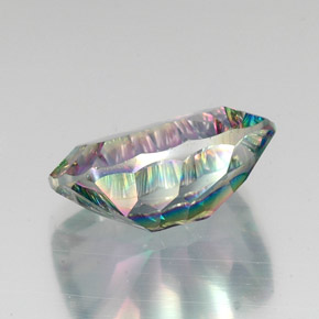18.41캐럿 천연 탑 레인보우 미스틱 쿼츠, 쿠션 컷, 20.1×15 mm, VVS-VS