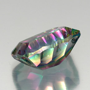 19.73캐럿 천연 탑 레인보우 미스틱 쿼츠, 쿠션 컷, 20×15.1 mm, VVS-VS