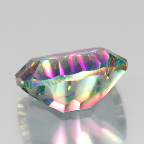 20.15캐럿 천연 탑 레인보우 미스틱 쿼츠, 쿠션 컷, 20.1×15 mm, VS