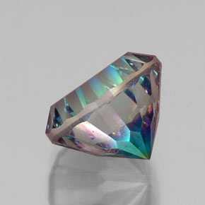 10.95캐럿 천연 탑 레인보우 미스틱 쿼츠, 라운드 컷, 14.11 mm, VVS
