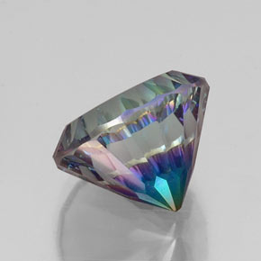 10.07캐럿 천연 탑 레인보우 미스틱 쿼츠, 라운드 컷, 14.17 mm, VVS-VS