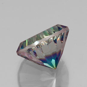 9.52캐럿 천연 탑 레인보우 미스틱 쿼츠, 라운드 컷, 14.15 mm, VVS-VS