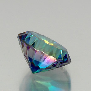 8.64캐럿 천연 탑 레인보우 미스틱 쿼츠, 라운드 컷, 14.11 mm, VVS-VS