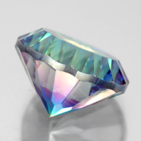 9.77캐럿 천연 탑 레인보우 미스틱 쿼츠, 라운드 컷, 14.13 mm, VVS