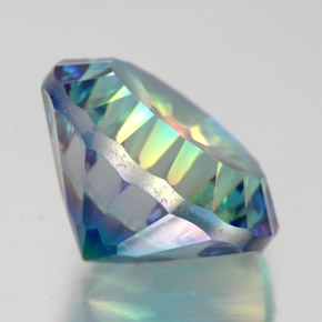 9.56캐럿 천연 탑 레인보우 미스틱 쿼츠, 라운드 컷, 14.10 mm, VVS-VS