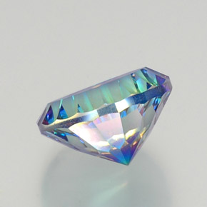 9.44캐럿 천연 탑 레인보우 미스틱 쿼츠, 라운드 컷, 14.15 mm, VVS-VS