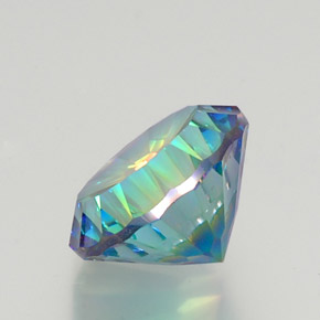 9.44캐럿 천연 탑 레인보우 미스틱 쿼츠, 라운드 컷, 14.16 mm, VVS