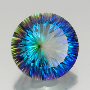 18.65캐럿 천연 탑 레인보우 미스틱 쿼츠, 라운드 컷, 18.03 mm, VVS-VS