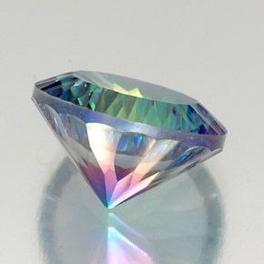 18.65캐럿 천연 탑 레인보우 미스틱 쿼츠, 라운드 컷, 18.03 mm, VVS-VS