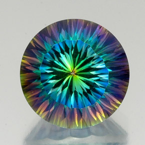 20.87캐럿 천연 탑 레인보우 미스틱 쿼츠, 라운드 컷, 18.02 mm, VVS-VS