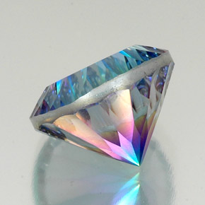 20.87캐럿 천연 탑 레인보우 미스틱 쿼츠, 라운드 컷, 18.02 mm, VVS-VS