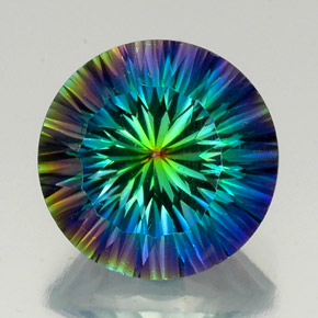 19.24캐럿 천연 탑 레인보우 신비한 석영, 라운드 컷, VVS-VS